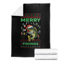 Funny Merry Fishmas Ugly Sweater Throw Blanket Fisherman Christmas Gift - Wonder Print Shop