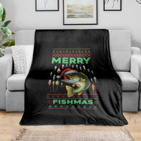 Funny Merry Fishmas Ugly Sweater Throw Blanket Fisherman Christmas Gift - Wonder Print Shop