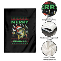 Funny Merry Fishmas Ugly Sweater Garden Flag Fisherman Christmas Gift - Wonder Print Shop