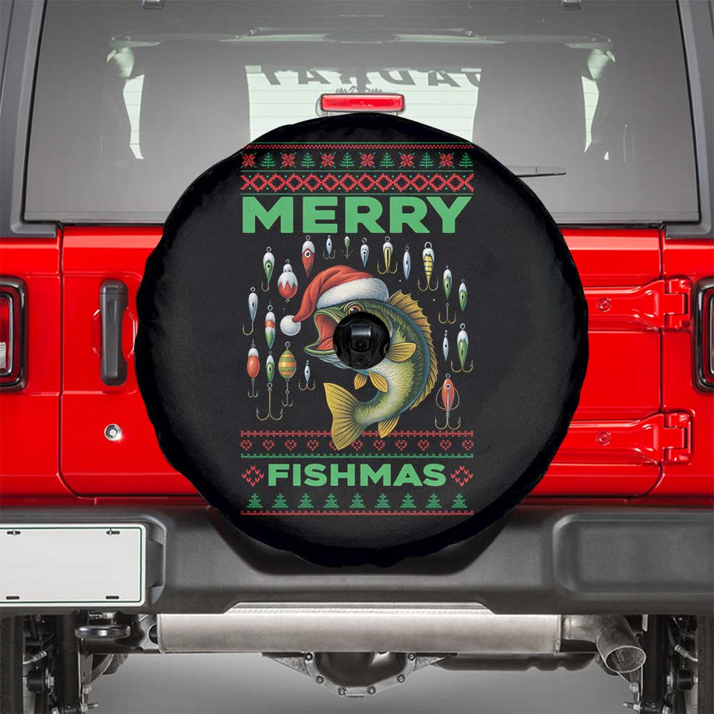 Funny Merry Fishmas Ugly Sweater Spare Tire Cover Fisherman Christmas Gift - Wonder Print Shop