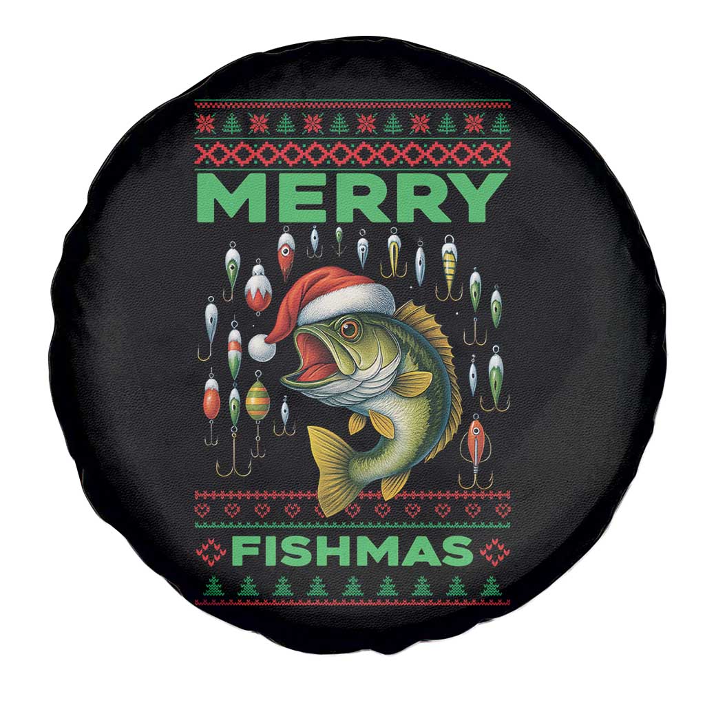 Funny Merry Fishmas Ugly Sweater Spare Tire Cover Fisherman Christmas Gift - Wonder Print Shop