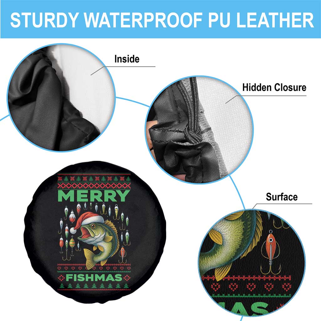 Funny Merry Fishmas Ugly Sweater Spare Tire Cover Fisherman Christmas Gift - Wonder Print Shop