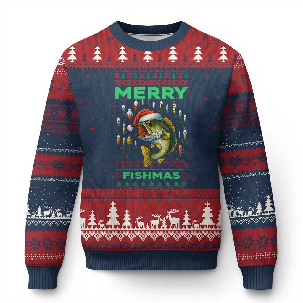 Funny Merry Fishmas Ugly Sweater Ugly Christmas Sweater Fisherman Xmas Gift - Wonder Print Shop