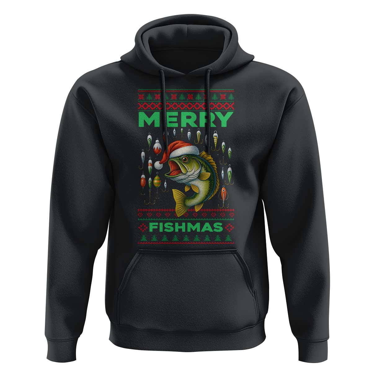 Funny Merry Fishmas Ugly Sweater Hoodie Fisherman Christmas Gift - Wonder Print Shop