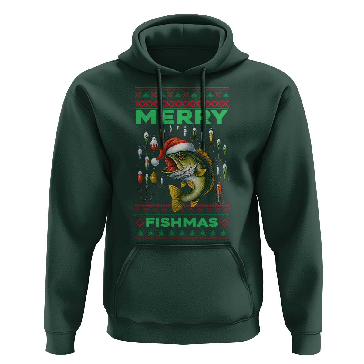 Funny Merry Fishmas Ugly Sweater Hoodie Fisherman Christmas Gift - Wonder Print Shop