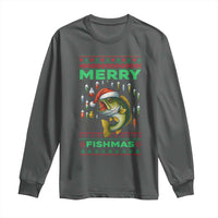 Funny Merry Fishmas Ugly Sweater Long Sleeve Shirt Fisherman Christmas Gift - Wonder Print Shop