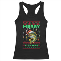 Funny Merry Fishmas Ugly Sweater Racerback Tank Top Fisherman Christmas Gift - Wonder Print Shop