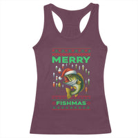 Funny Merry Fishmas Ugly Sweater Racerback Tank Top Fisherman Christmas Gift - Wonder Print Shop