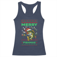 Funny Merry Fishmas Ugly Sweater Racerback Tank Top Fisherman Christmas Gift - Wonder Print Shop
