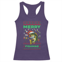 Funny Merry Fishmas Ugly Sweater Racerback Tank Top Fisherman Christmas Gift - Wonder Print Shop