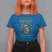 Funny Merry Fishmas Ugly Sweater T Shirt For Women Fisherman Christmas Gift - Wonder Print Shop