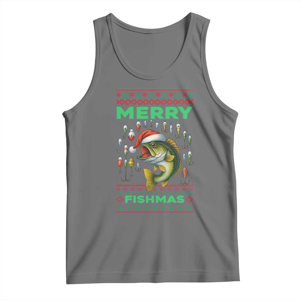 Funny Merry Fishmas Ugly Sweater Tank Top Fisherman Christmas Gift - Wonder Print Shop