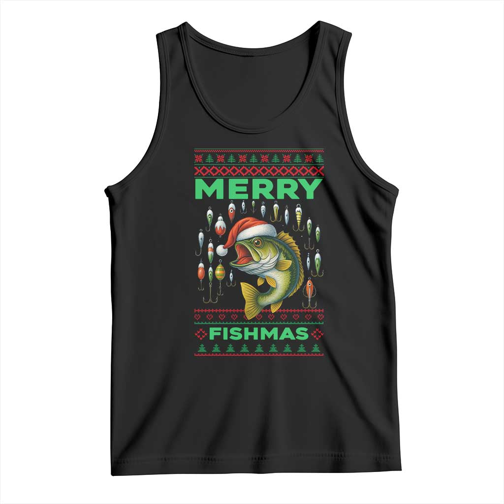 Funny Merry Fishmas Ugly Sweater Tank Top Fisherman Christmas Gift - Wonder Print Shop