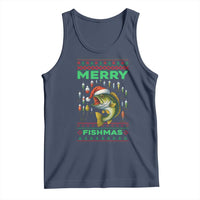 Funny Merry Fishmas Ugly Sweater Tank Top Fisherman Christmas Gift - Wonder Print Shop