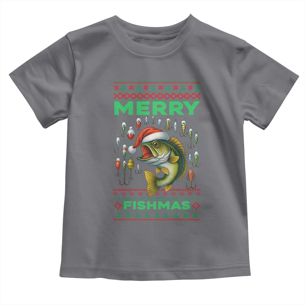 Funny Merry Fishmas Ugly Sweater Toddler T Shirt Fisherman Christmas Gift - Wonder Print Shop