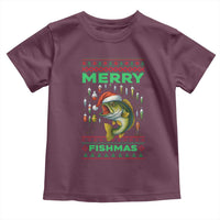 Funny Merry Fishmas Ugly Sweater Toddler T Shirt Fisherman Christmas Gift - Wonder Print Shop