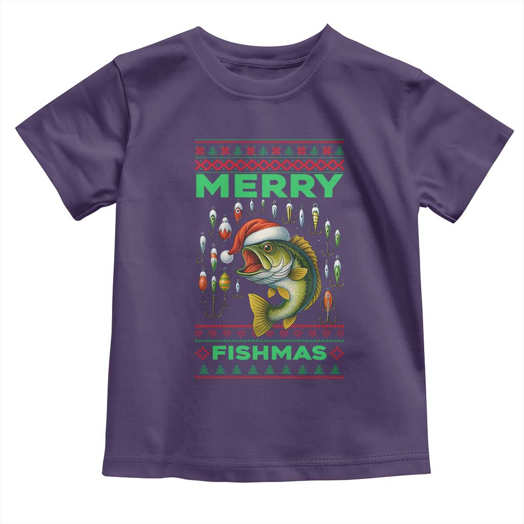 Funny Merry Fishmas Ugly Sweater Toddler T Shirt Fisherman Christmas Gift - Wonder Print Shop