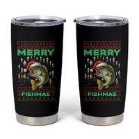 Funny Merry Fishmas Ugly Sweater Tumbler Cup Fisherman Christmas Gift