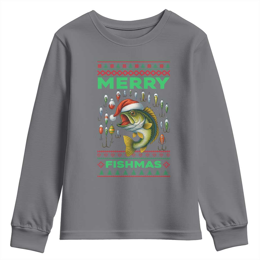Funny Merry Fishmas Ugly Sweater Youth Sweatshirt Fisherman Christmas Gift - Wonder Print Shop