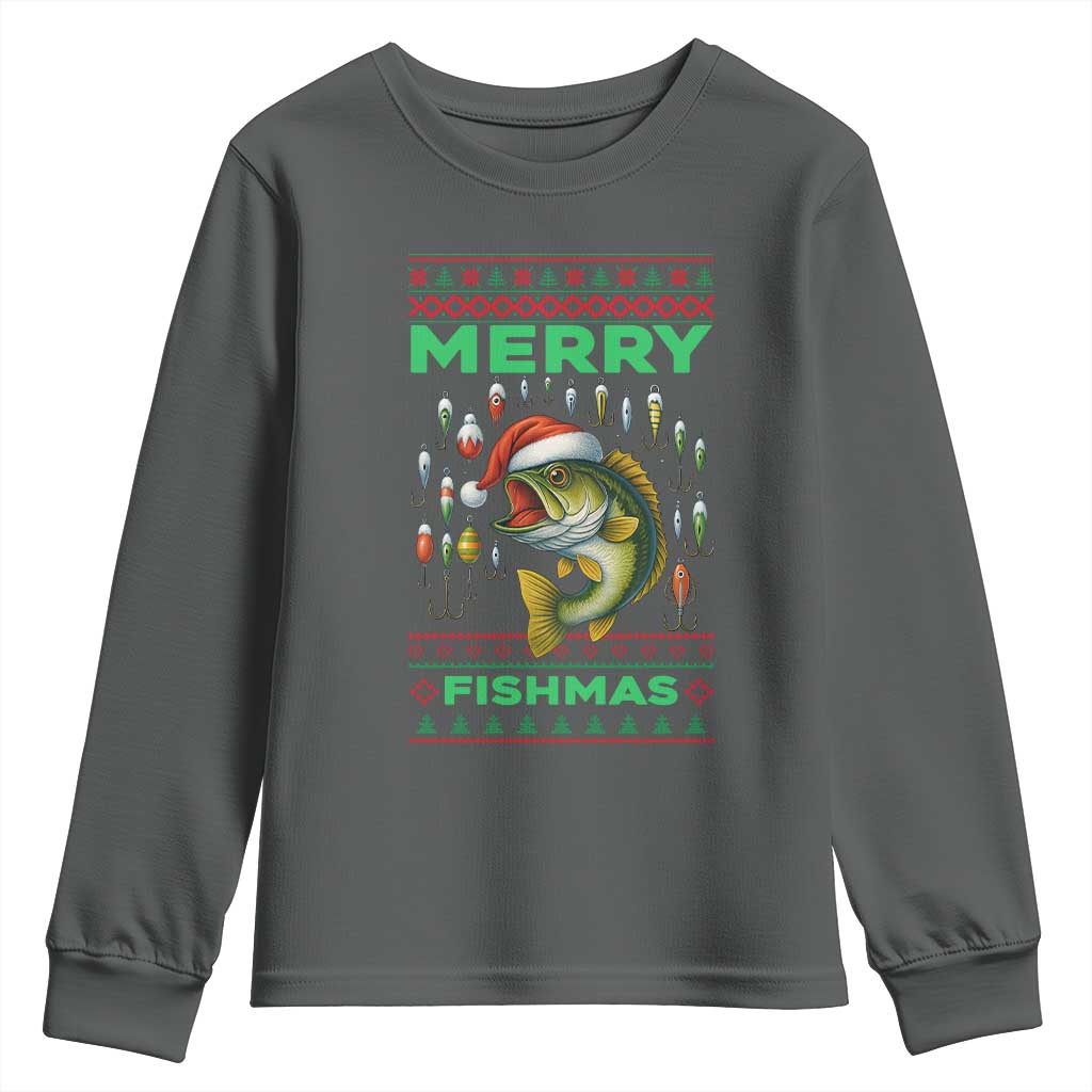 Funny Merry Fishmas Ugly Sweater Youth Sweatshirt Fisherman Christmas Gift - Wonder Print Shop