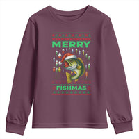 Funny Merry Fishmas Ugly Sweater Youth Sweatshirt Fisherman Christmas Gift - Wonder Print Shop