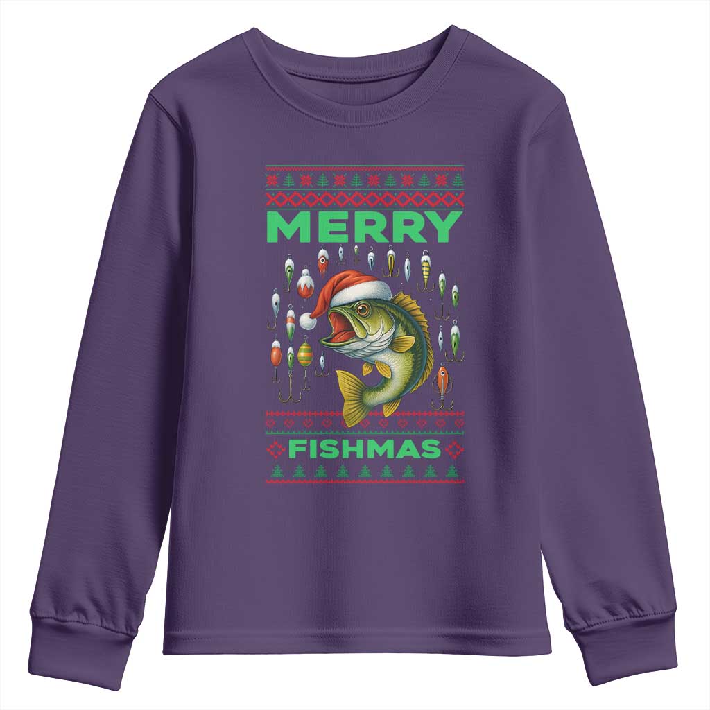 Funny Merry Fishmas Ugly Sweater Youth Sweatshirt Fisherman Christmas Gift - Wonder Print Shop