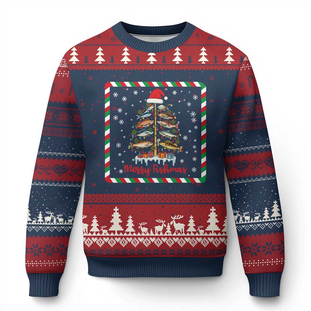 Merry Fishmas Ugly Christmas Sweater Funny Xmas Fishing Lover Gift - Wonder Print Shop