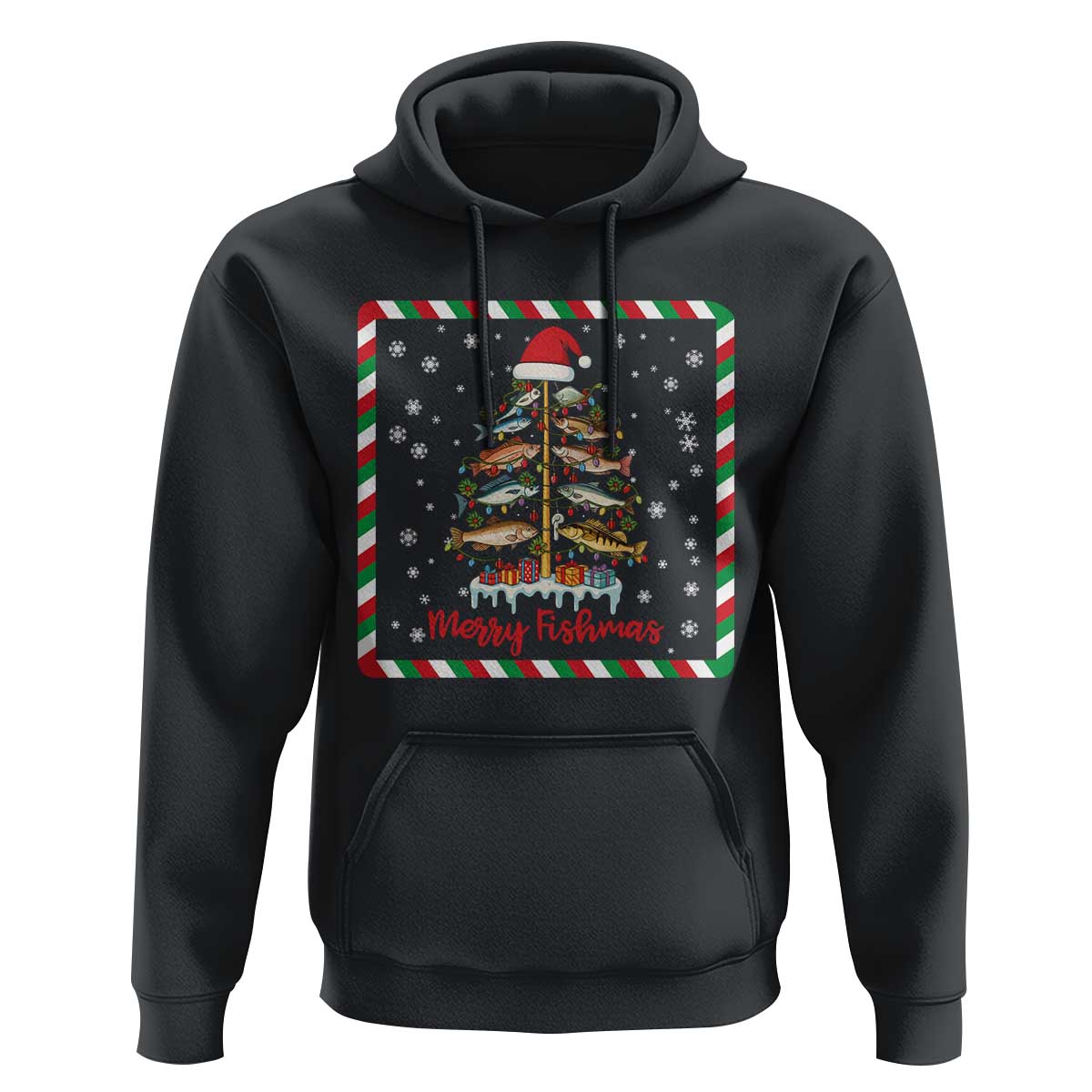 Merry Fishmas Hoodie Funny Xmas Fishing Lover Gift - Wonder Print Shop