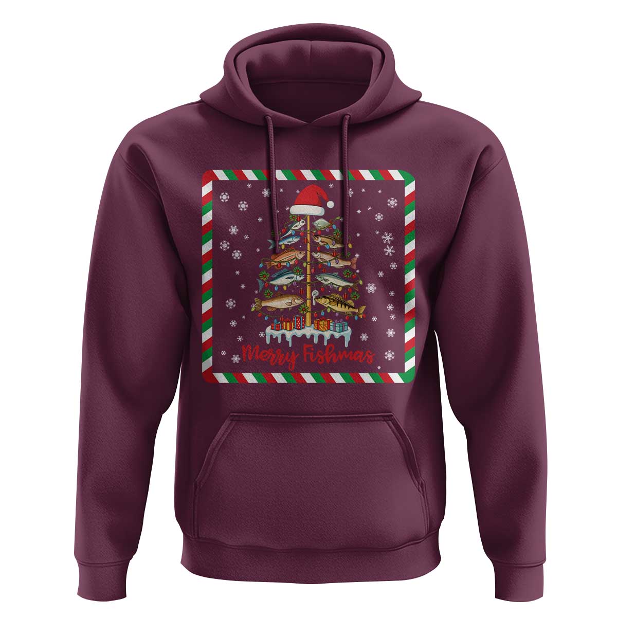 Merry Fishmas Hoodie Funny Xmas Fishing Lover Gift - Wonder Print Shop
