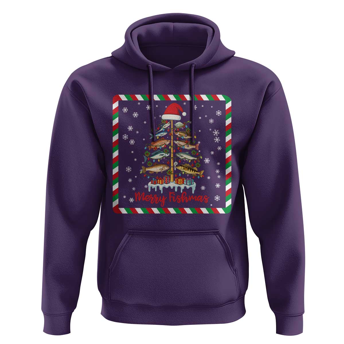 Merry Fishmas Hoodie Funny Xmas Fishing Lover Gift - Wonder Print Shop