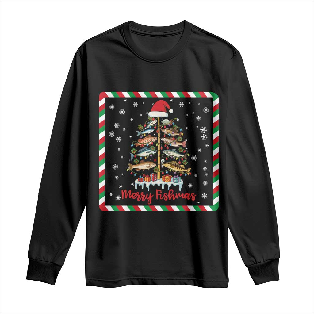 Merry Fishmas Long Sleeve Shirt Funny Xmas Fishing Lover Gift - Wonder Print Shop