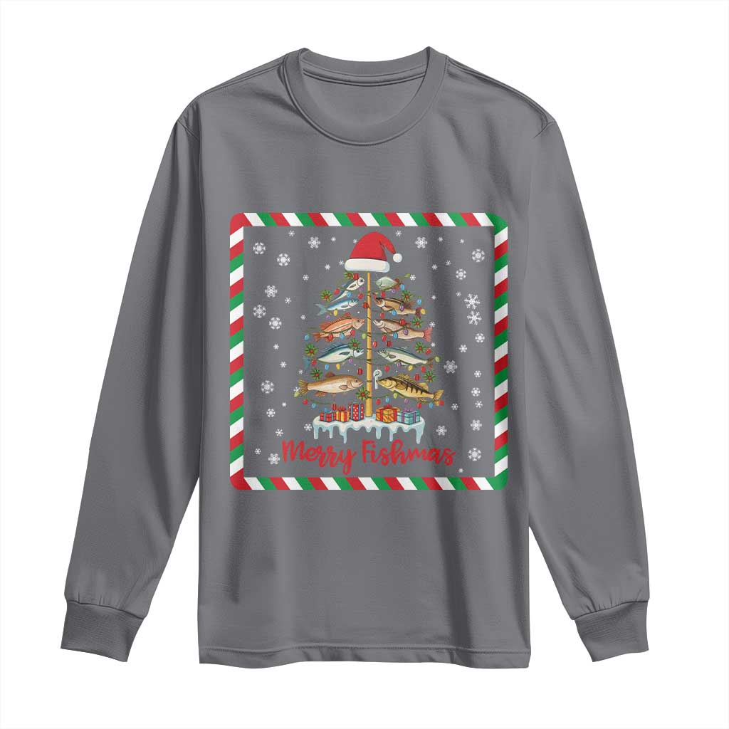 Merry Fishmas Long Sleeve Shirt Funny Xmas Fishing Lover Gift - Wonder Print Shop
