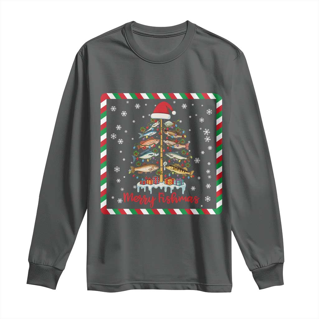 Merry Fishmas Long Sleeve Shirt Funny Xmas Fishing Lover Gift - Wonder Print Shop