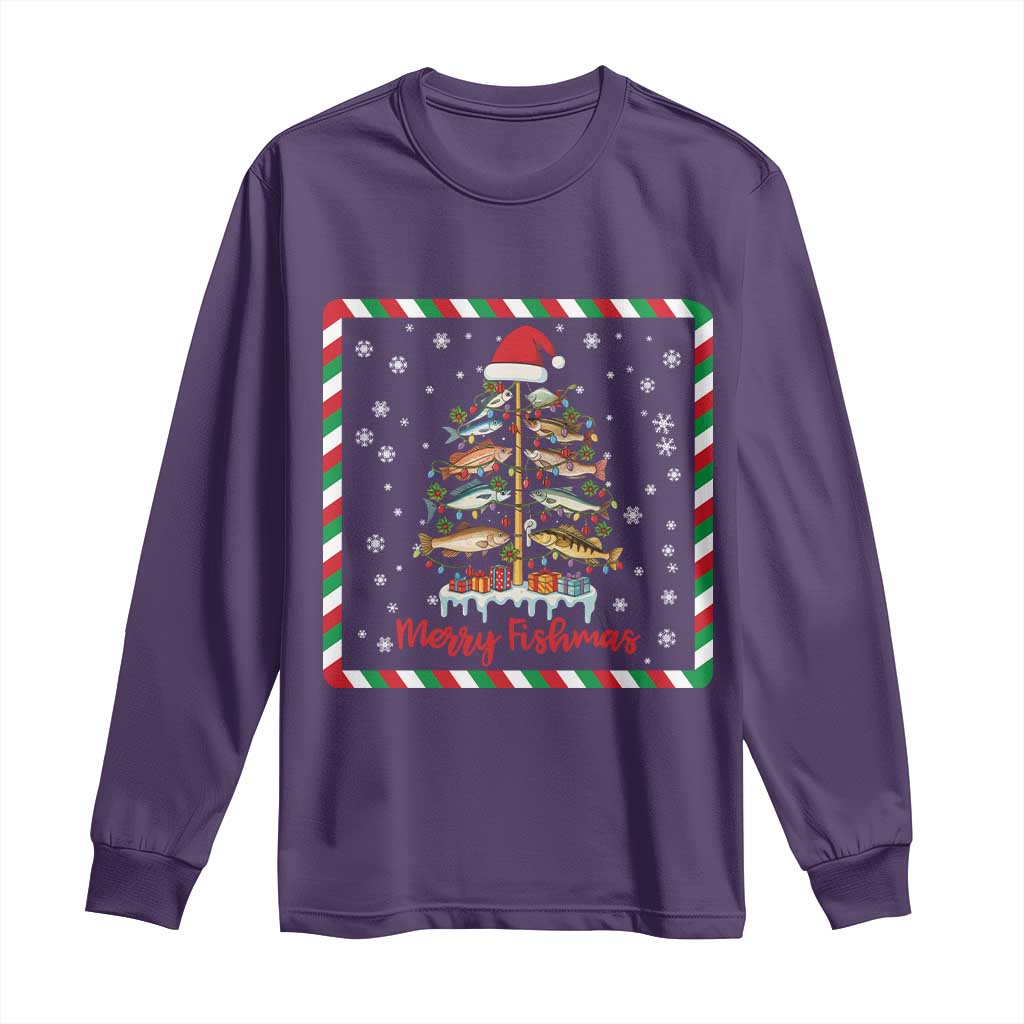 Merry Fishmas Long Sleeve Shirt Funny Xmas Fishing Lover Gift - Wonder Print Shop