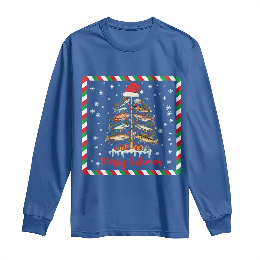 Merry Fishmas Long Sleeve Shirt Funny Xmas Fishing Lover Gift - Wonder Print Shop