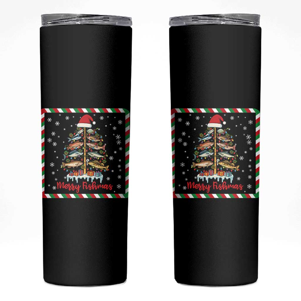 Merry Fishmas Skinny Tumbler Funny Xmas Fishing Lover Gift