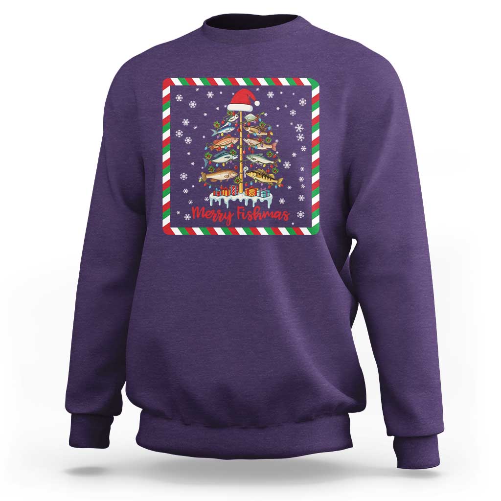 Merry Fishmas Sweatshirt Funny Xmas Fishing Lover Gift - Wonder Print Shop