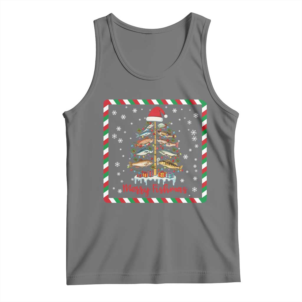Merry Fishmas Tank Top Funny Xmas Fishing Lover Gift - Wonder Print Shop