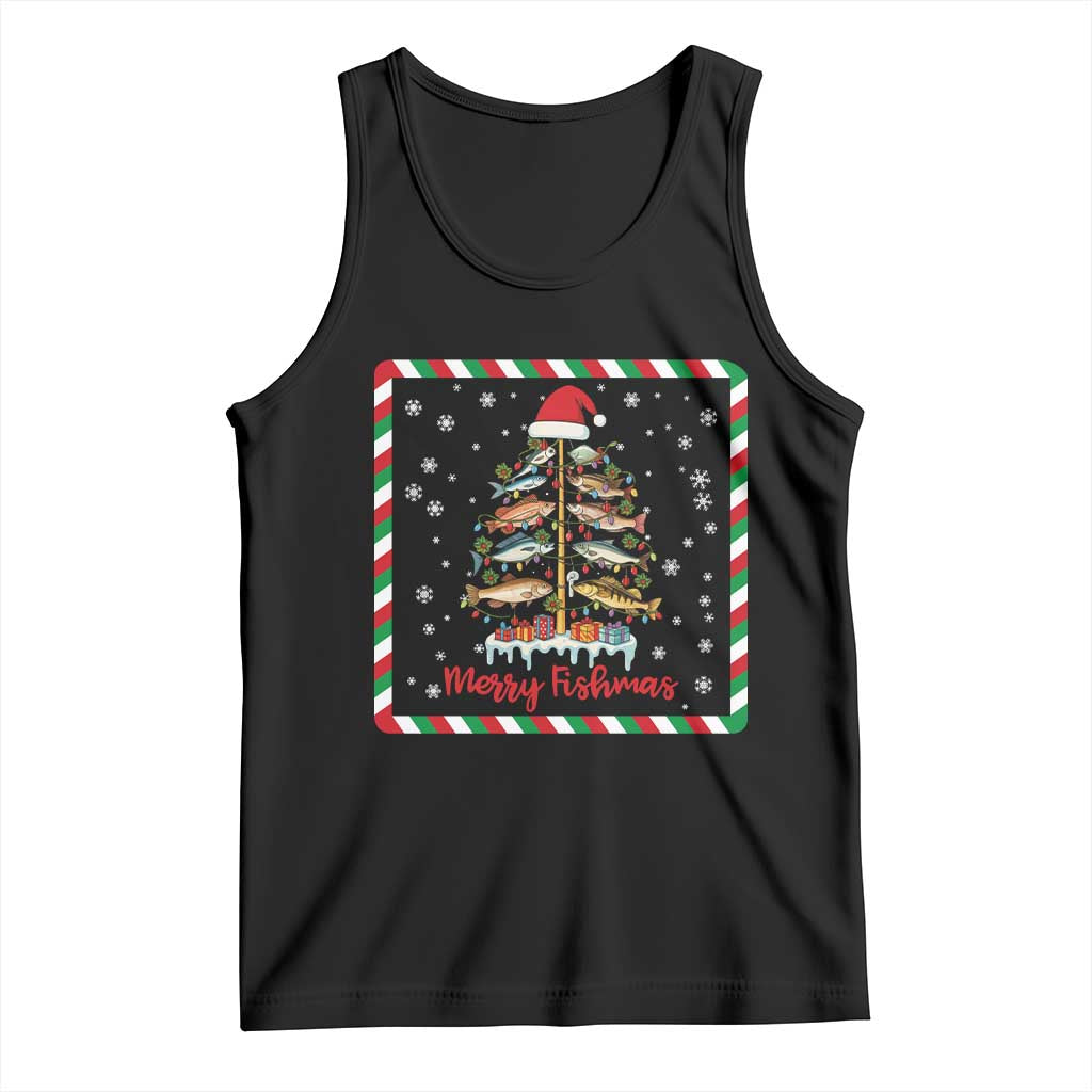 Merry Fishmas Tank Top Funny Xmas Fishing Lover Gift - Wonder Print Shop