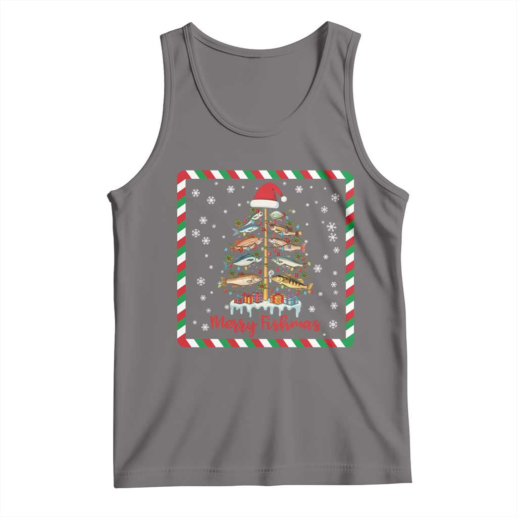 Merry Fishmas Tank Top Funny Xmas Fishing Lover Gift - Wonder Print Shop