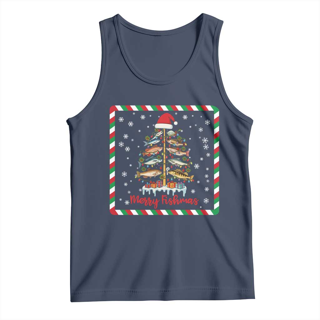 Merry Fishmas Tank Top Funny Xmas Fishing Lover Gift - Wonder Print Shop