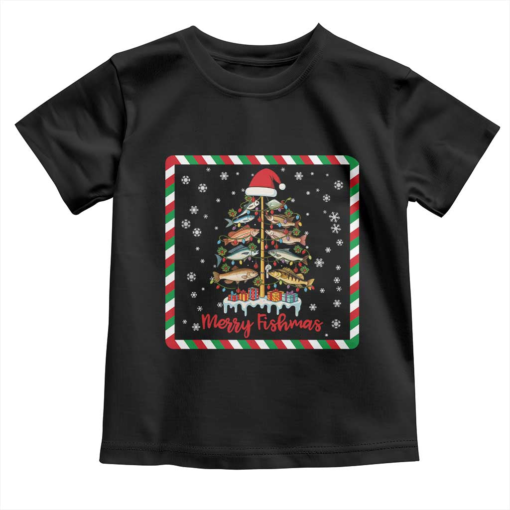Merry Fishmas Toddler T Shirt Funny Xmas Fishing Lover Gift - Wonder Print Shop