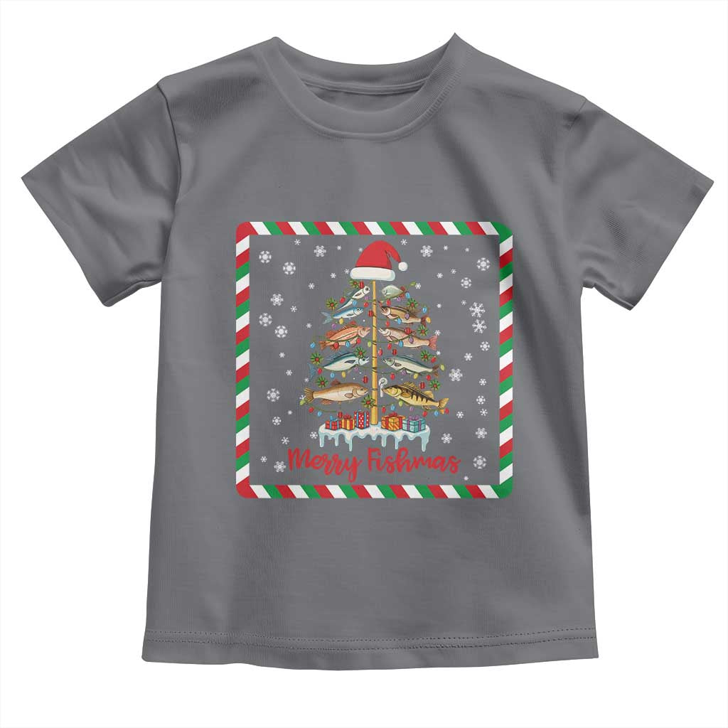 Merry Fishmas Toddler T Shirt Funny Xmas Fishing Lover Gift - Wonder Print Shop