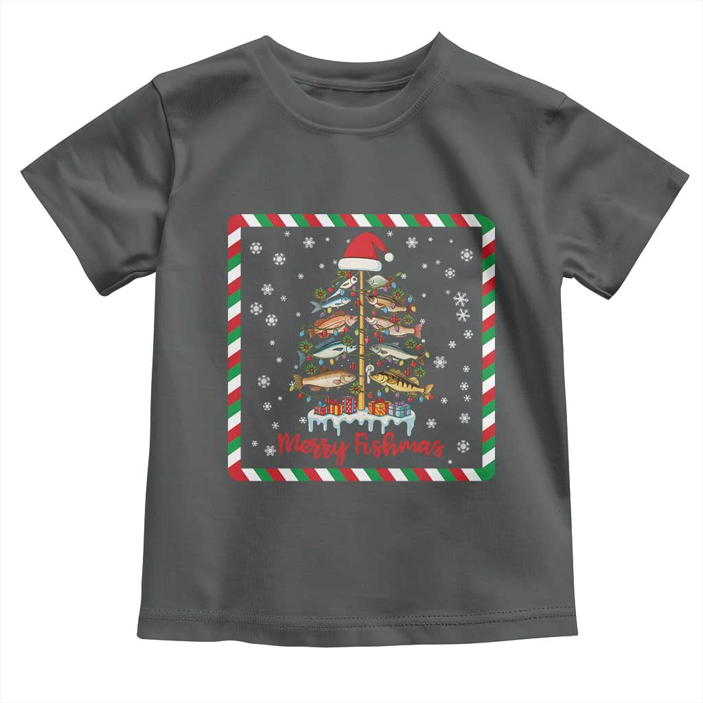 Merry Fishmas Toddler T Shirt Funny Xmas Fishing Lover Gift - Wonder Print Shop