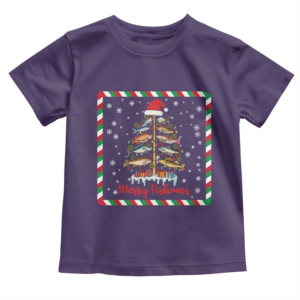 Merry Fishmas Toddler T Shirt Funny Xmas Fishing Lover Gift - Wonder Print Shop