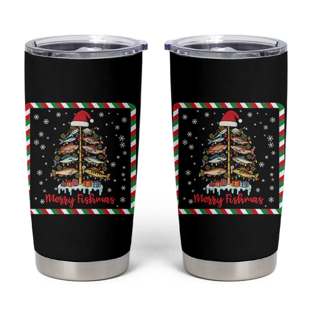 Merry Fishmas Tumbler Cup Funny Xmas Fishing Lover Gift