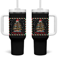 Merry Fishmas Tumbler With Handle Funny Xmas Fishing Lover Gift