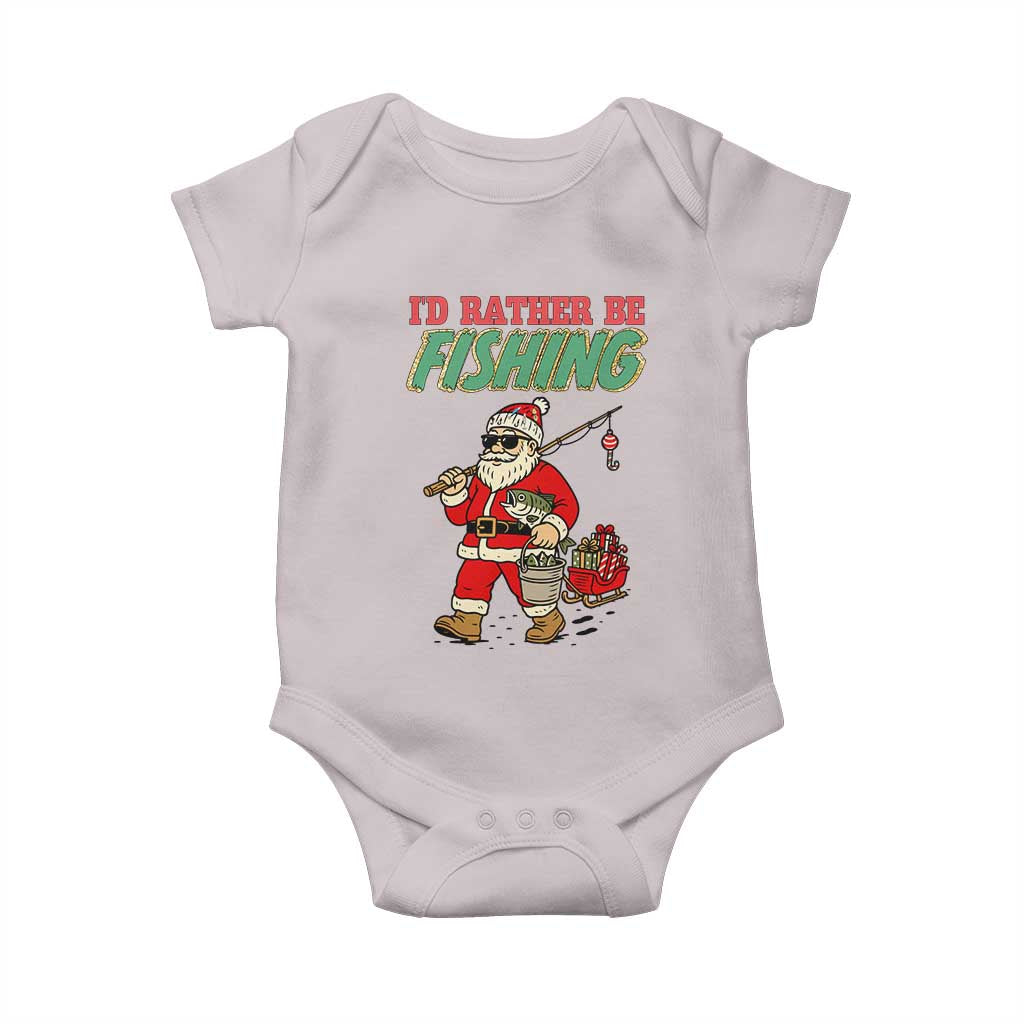 Id Rather Be Fishing Baby Onesie Funny Christmas Holiday Gift - Wonder Print Shop