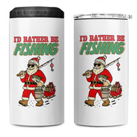 Id Rather Be Fishing 4 in 1 Can Cooler Tumbler Funny Christmas Holiday Gift