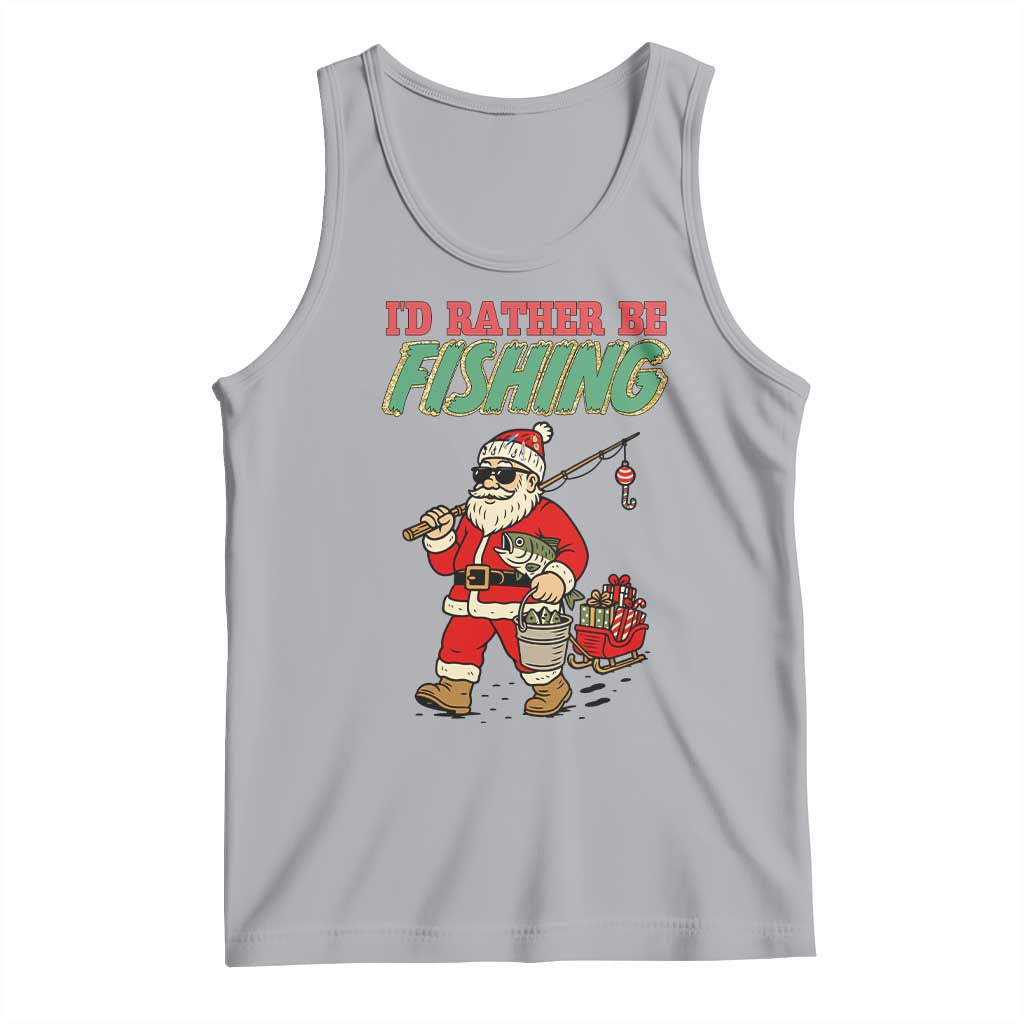 Id Rather Be Fishing Tank Top Funny Christmas Holiday Gift - Wonder Print Shop